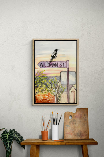 'Wildman Magpie' Canvas Print