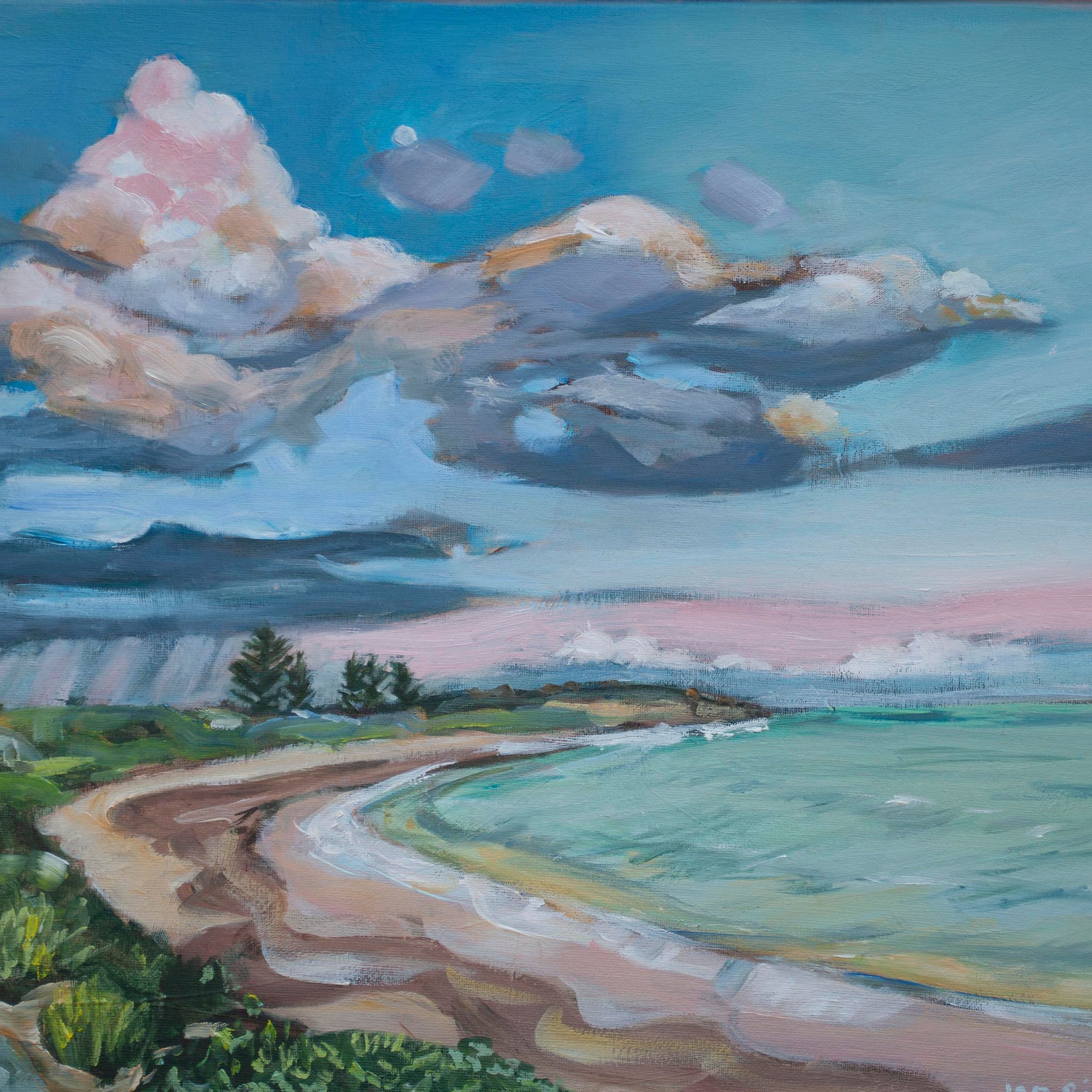 Original oil paitning of Horseshoe Bay in Port Elliot by Jen Biscoe