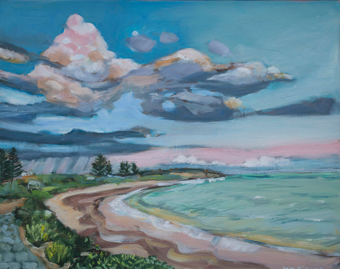 Original oil paitning of Horseshoe Bay in Port Elliot by Jen Biscoe