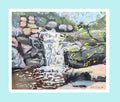 Print of a painting by Jen Biscoe of a waterfall in Deep Creek National park