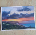 A painting of the sunsetting over Tapanappa campground on the Heysen Trail.