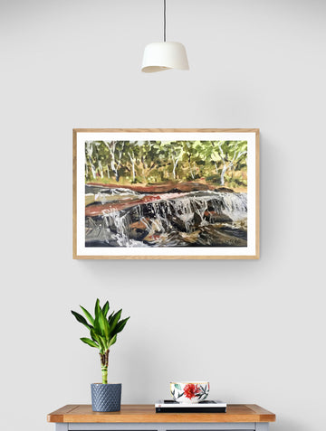 'Outback Waterfall' Paper Print