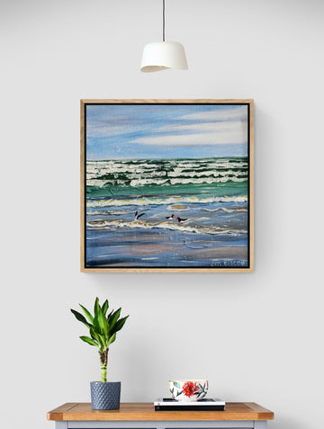 'Oyster Catchers on Goolwa Beach' Canvas Print