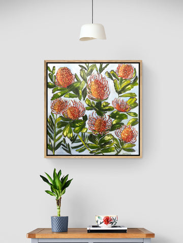 'Pincushion Protea' Canvas Print