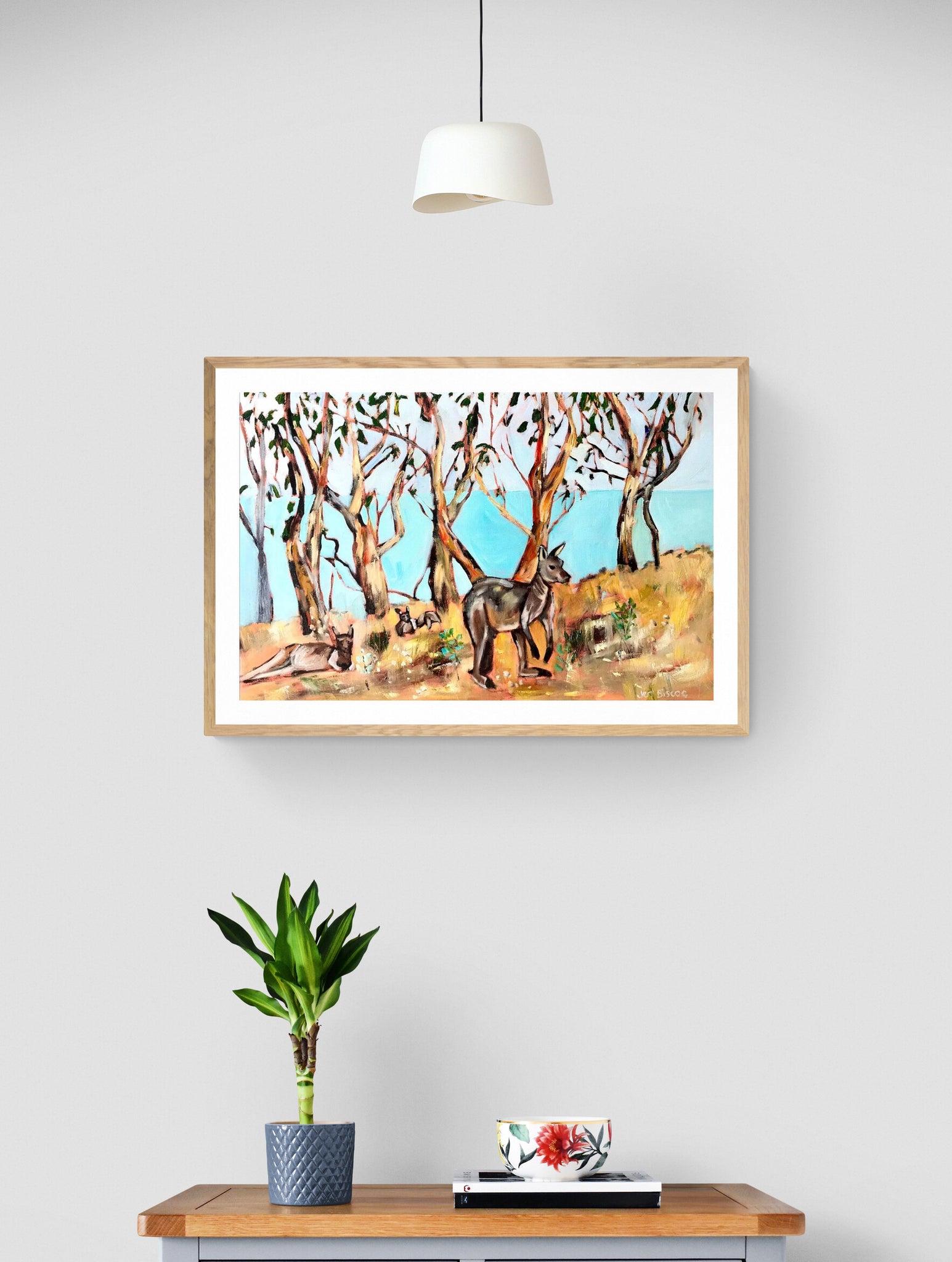 'Kangaroos at Blowhole Beach' Paper Print