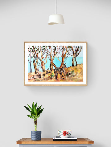 'Kangaroos at Blowhole Beach' Paper Print